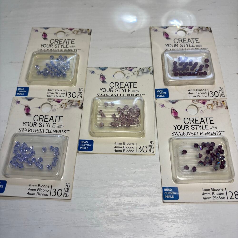 EK Success Swarovski Purple Mix Bicone Bead Lot